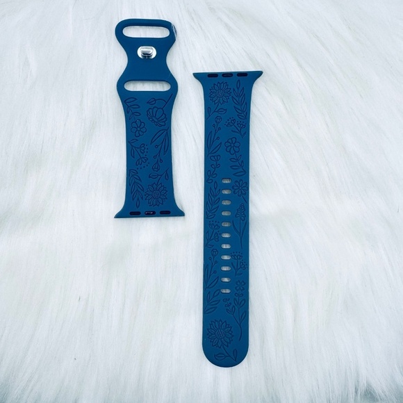 New Navy Floral Design Watch Bands For Apple Watch Series 42mm 44mm 45mm 49mm - Picture 2 of 6